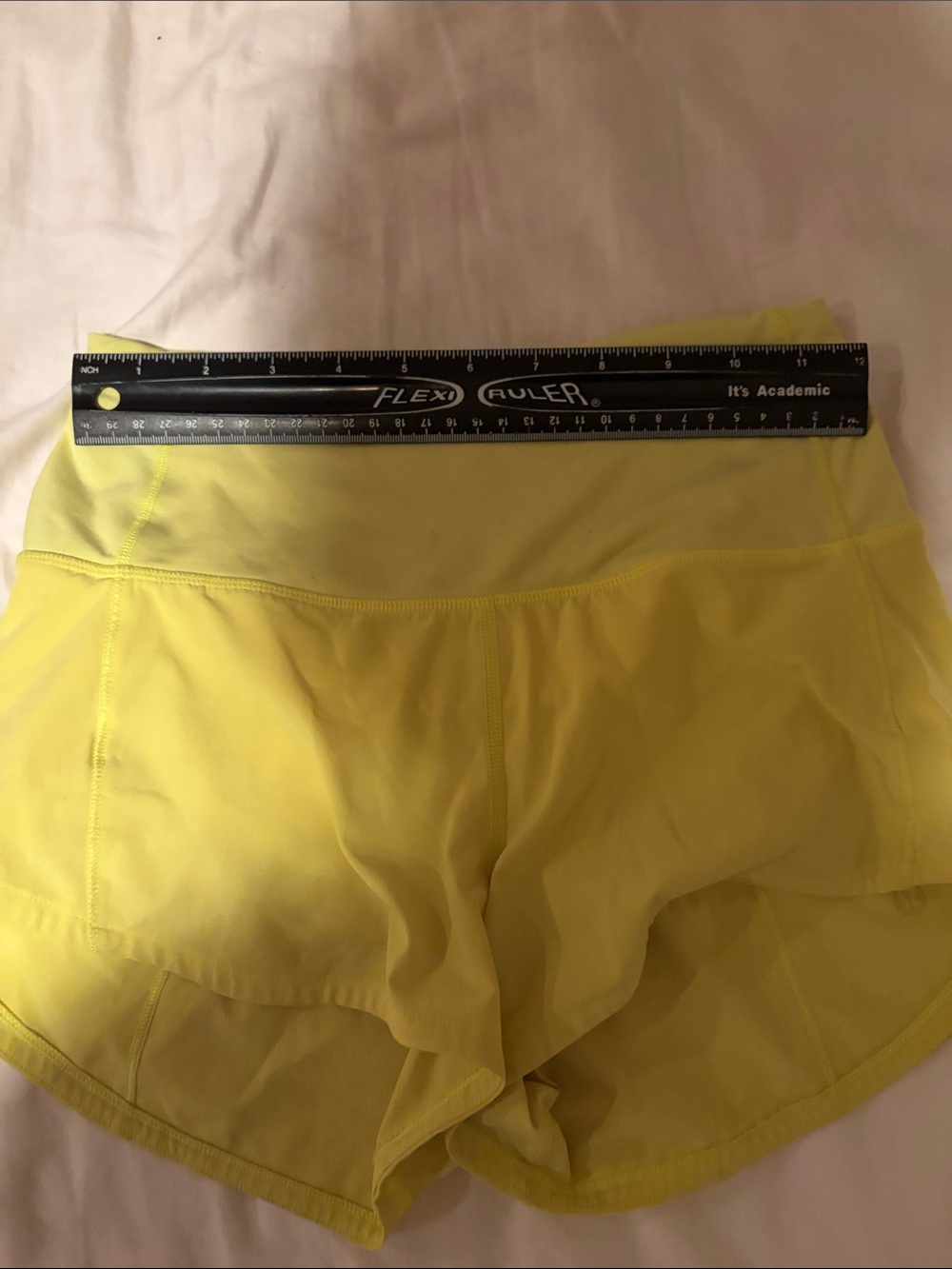 Lululemon Athletica speed ups Vibrant Yellow Athletic Shorts - Picture 4 of 7